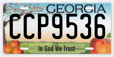 GA license plate CCP9536