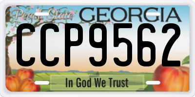 GA license plate CCP9562