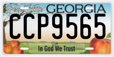 GA license plate CCP9565