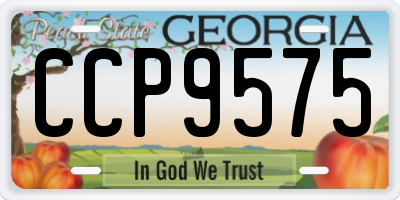 GA license plate CCP9575