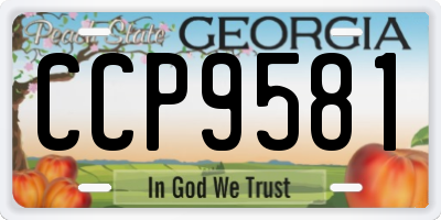 GA license plate CCP9581