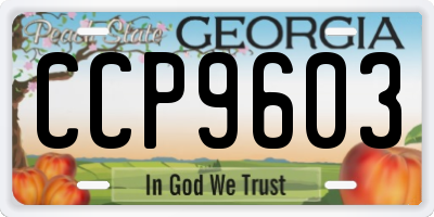 GA license plate CCP9603
