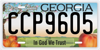 GA license plate CCP9605