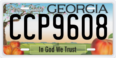 GA license plate CCP9608