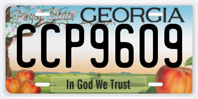 GA license plate CCP9609