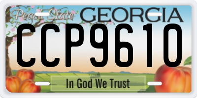 GA license plate CCP9610