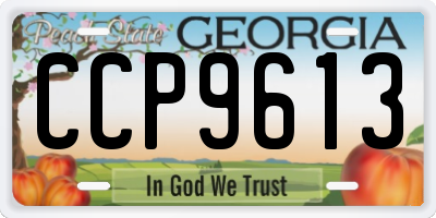 GA license plate CCP9613