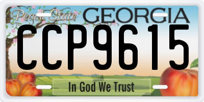 GA license plate CCP9615