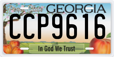 GA license plate CCP9616