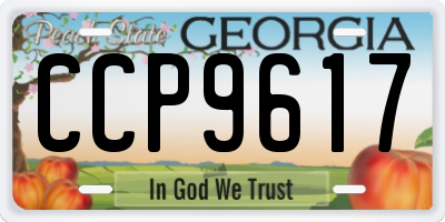 GA license plate CCP9617