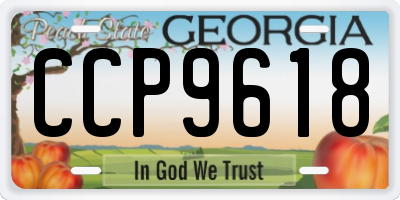 GA license plate CCP9618