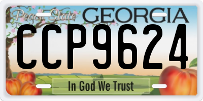 GA license plate CCP9624