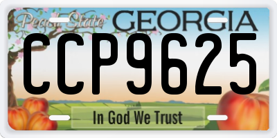 GA license plate CCP9625