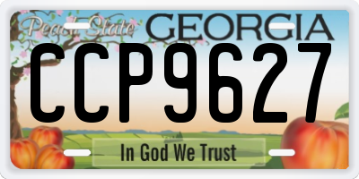 GA license plate CCP9627