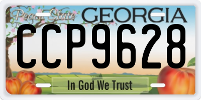 GA license plate CCP9628