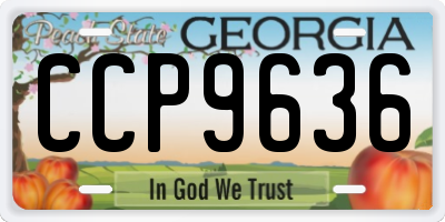 GA license plate CCP9636