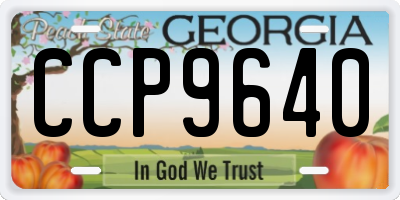 GA license plate CCP9640