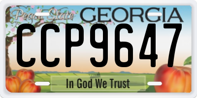 GA license plate CCP9647