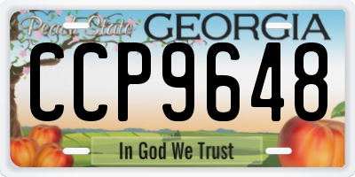 GA license plate CCP9648