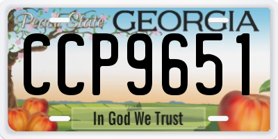 GA license plate CCP9651