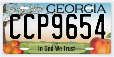 GA license plate CCP9654