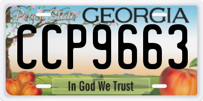 GA license plate CCP9663