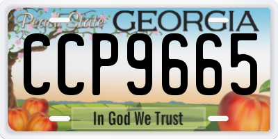 GA license plate CCP9665