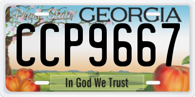 GA license plate CCP9667