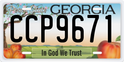 GA license plate CCP9671