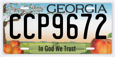 GA license plate CCP9672