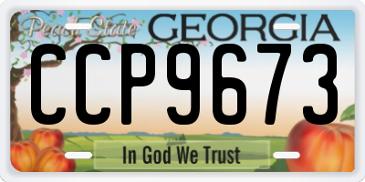 GA license plate CCP9673