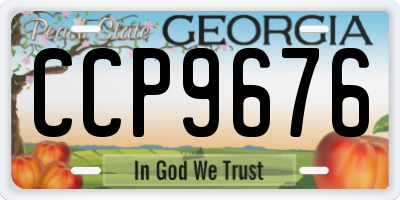 GA license plate CCP9676