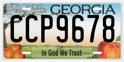 GA license plate CCP9678