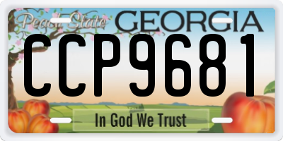 GA license plate CCP9681