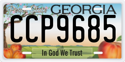 GA license plate CCP9685