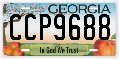 GA license plate CCP9688
