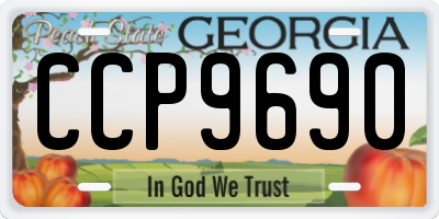 GA license plate CCP9690