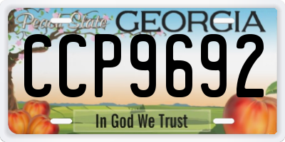 GA license plate CCP9692