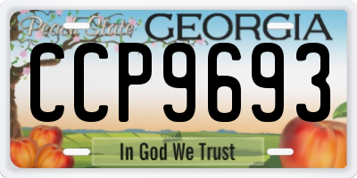 GA license plate CCP9693