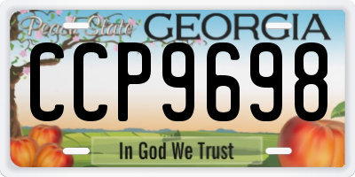 GA license plate CCP9698
