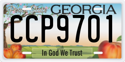 GA license plate CCP9701