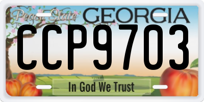 GA license plate CCP9703