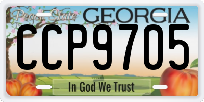 GA license plate CCP9705