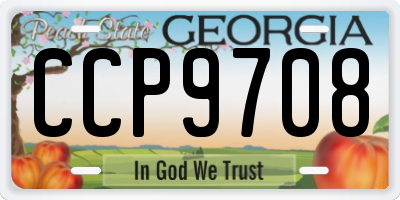 GA license plate CCP9708