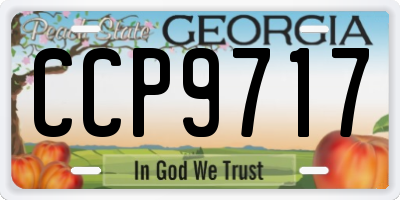 GA license plate CCP9717