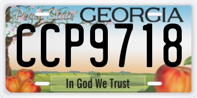 GA license plate CCP9718