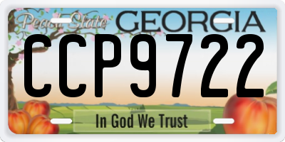GA license plate CCP9722
