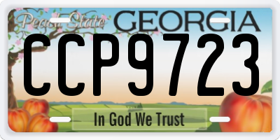GA license plate CCP9723