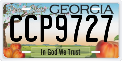 GA license plate CCP9727