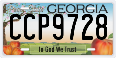 GA license plate CCP9728